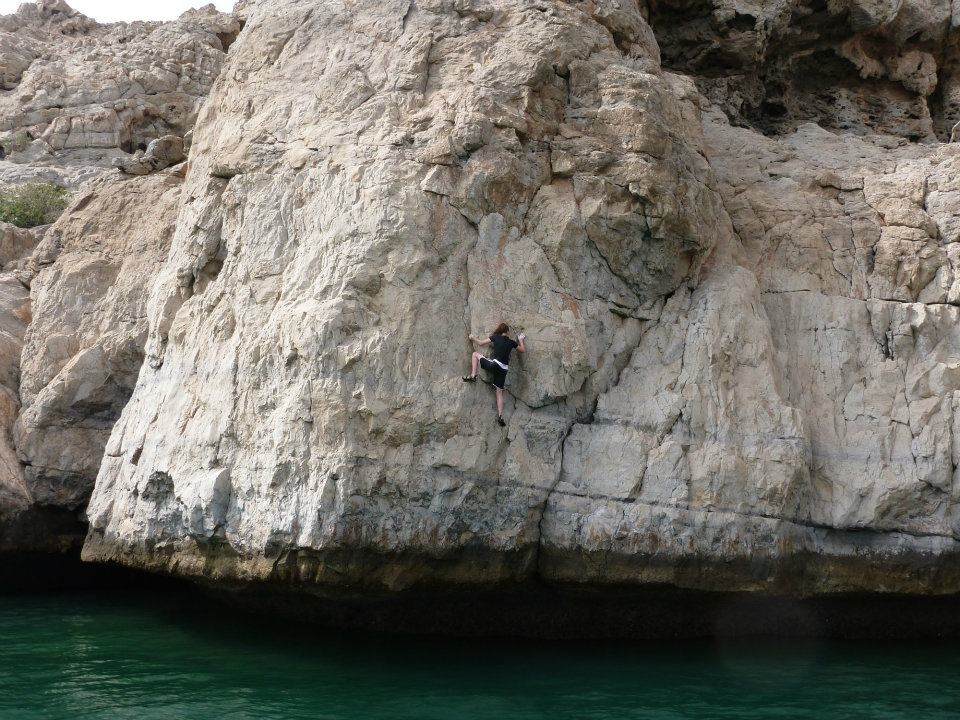 DWS Musandam, Oman rock climbing women | rock climbing in Dubai