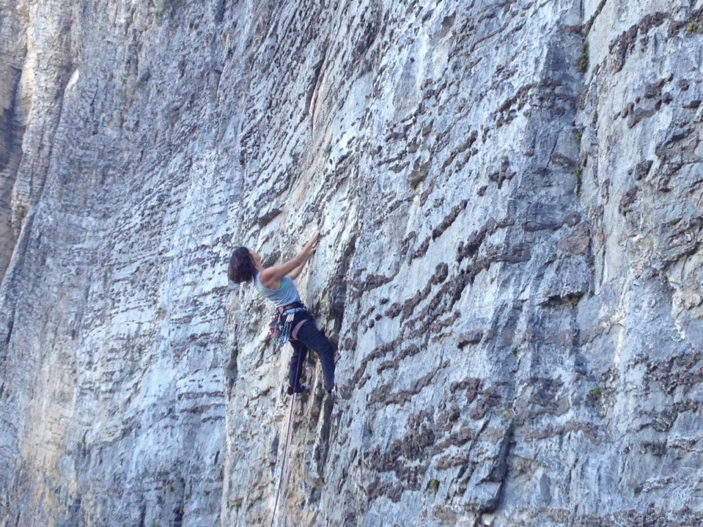 Tracy Martin rock climbing