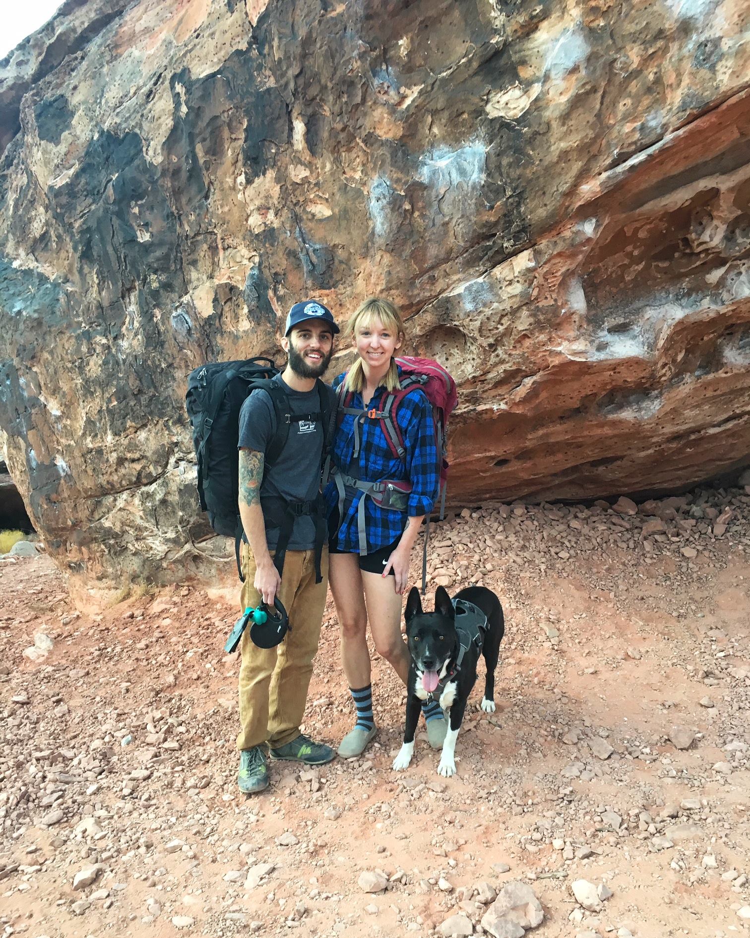 A happy couple found love while rock climbing.