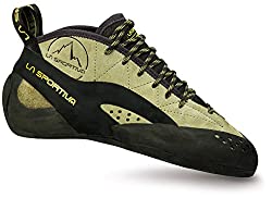 LA Sportiva climbing shoe in yellow.