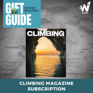"Climbing" magazine on gray background.