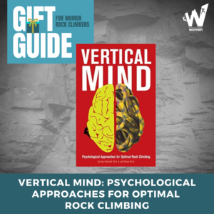 Book "Vertical Mind: Psychological approaches for optimal rock climbing" on gray background.