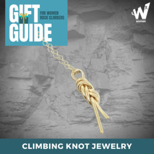 Gold climbing knot necklace pendant.